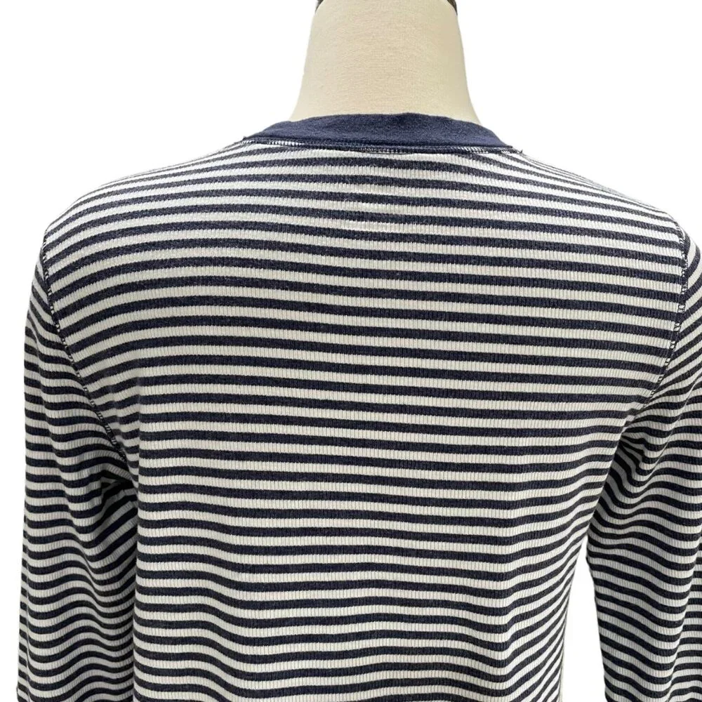 Aerie Women's Striped Long-Sleeve T-Shirt Medium Nautical Casual Comfy Summer - Picture 9 of 11